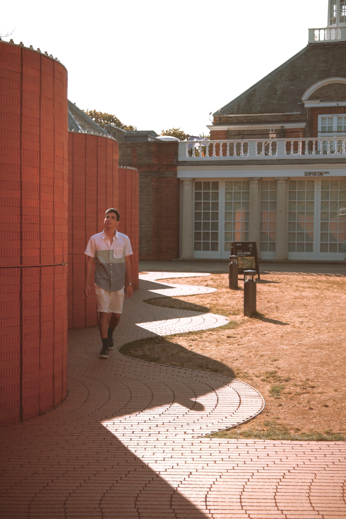 Warm architectural photograph beside the Serpentine Gallery