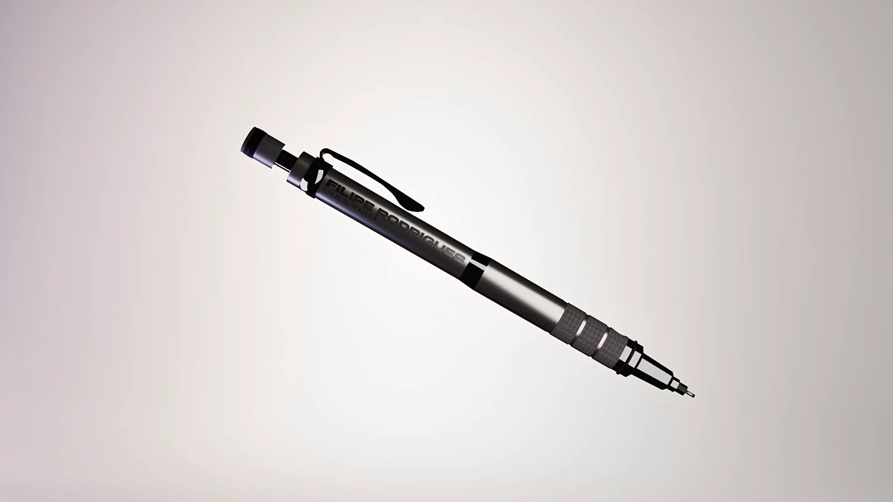 Full product render of a Uni Kuru Toga mechanical pencil